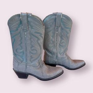 LIGHT BLUE LEATHER DURANGO WESTERN BOOTS